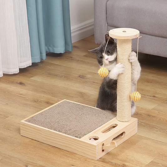 TPL Paw Clap Cat Scratching Post with Hanging Balls